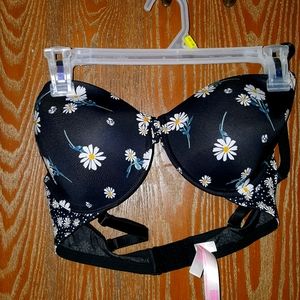 Black Bra with Daisies by Pink